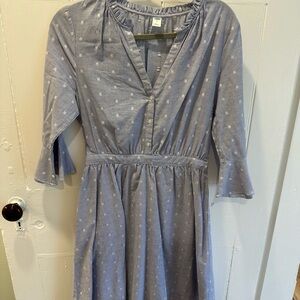Old Navy Light Blue Textured Button-Front Dress
